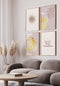 Glittery Sun Real Gold Set Of 4 Posters 50x70cm